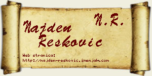 Najden Resković vizit kartica